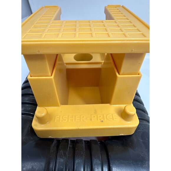 Vintage Fisher-Price Little People Offshore Cargo Helipad Replacement Yellow - Picture 2 of 4